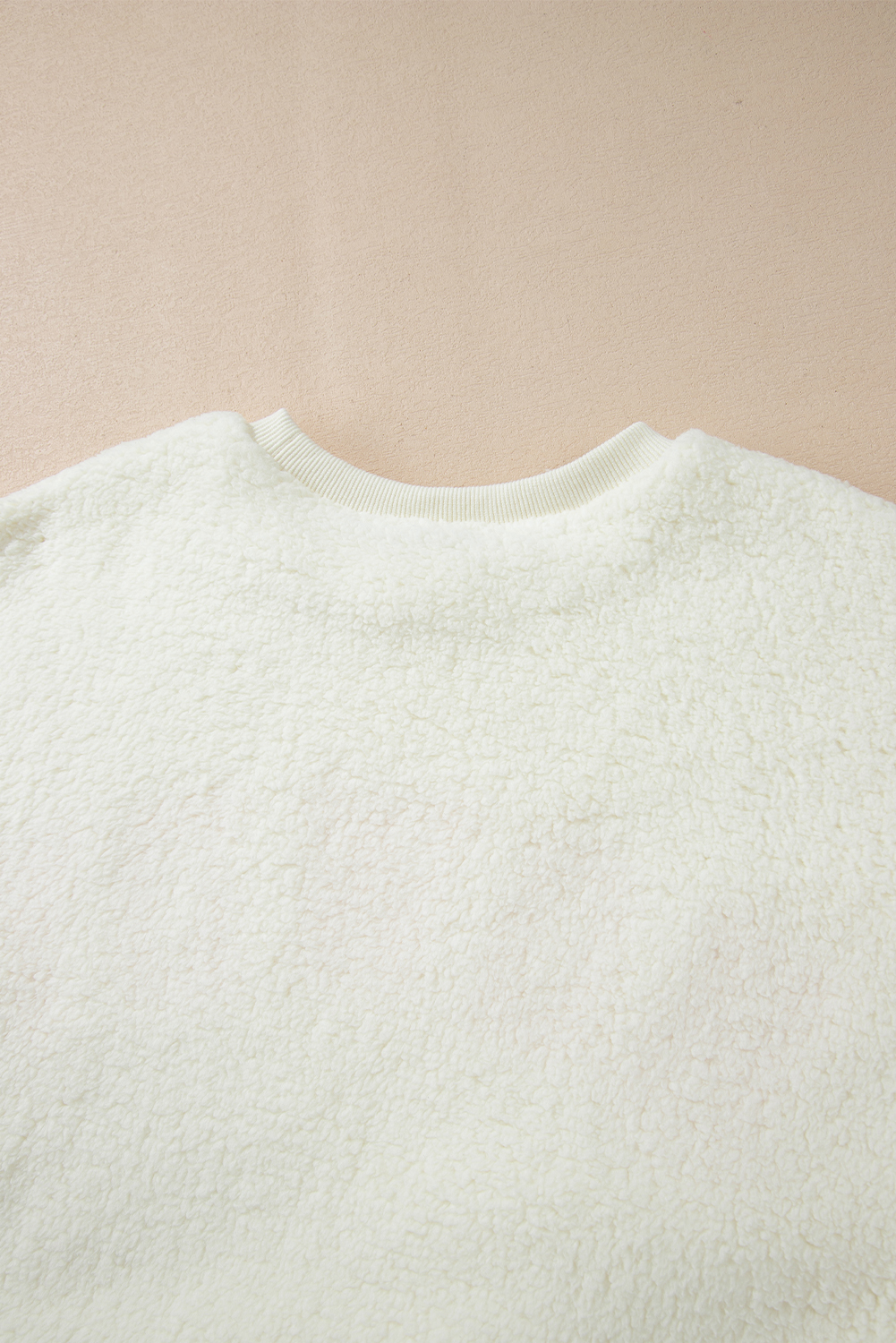 Beige Sherpa HOWDY Patched Pullover Sweatshirt - loveforevers