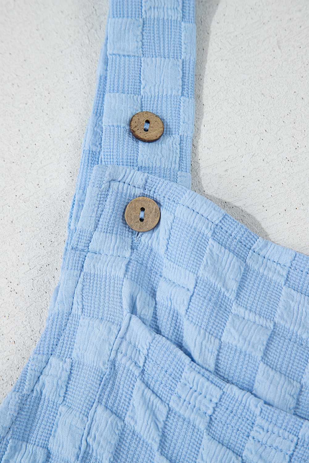 Beau Blue Checkered Pocketed High Waist Wide Leg Overall - loveforevers