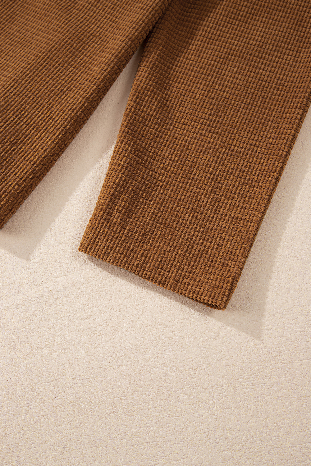 Brown Textured Flap Pocket Drop Shoulder Shacket - loveforevers