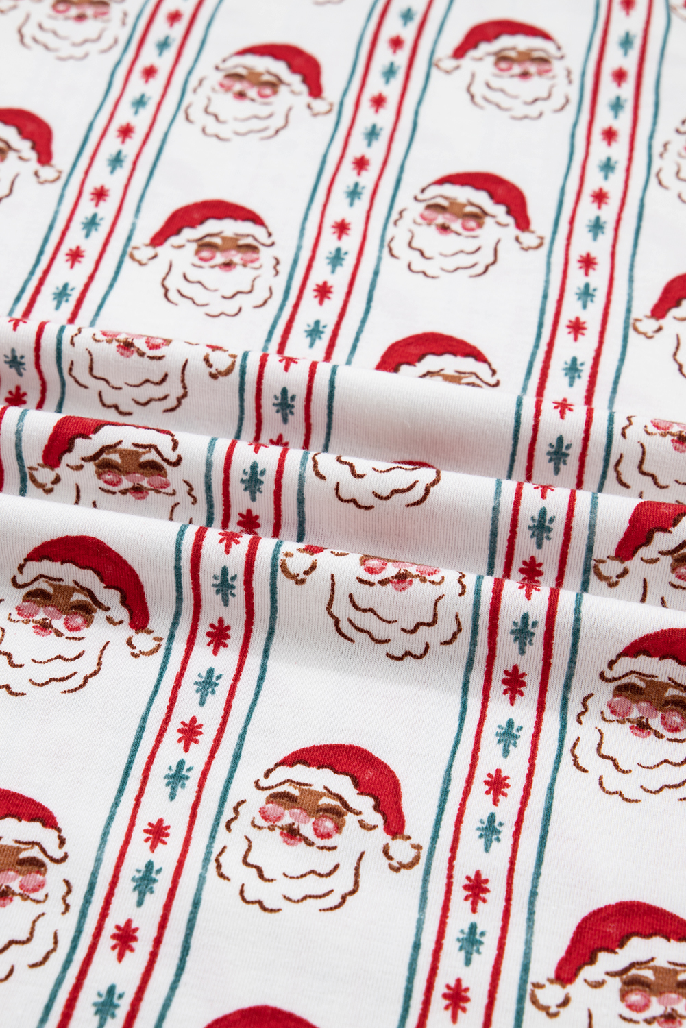 White Father Christmas Striped Print Contrast Drawstring Lounge Pant Set - loveforevers