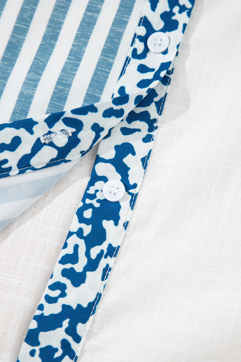 Sky Blue Leopard Striped Western Casual Shirt - loveforevers