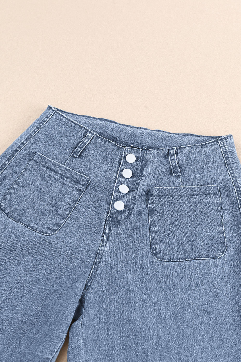 Sky Blue High Waist Cropped Wide Leg Jeans - loveforevers