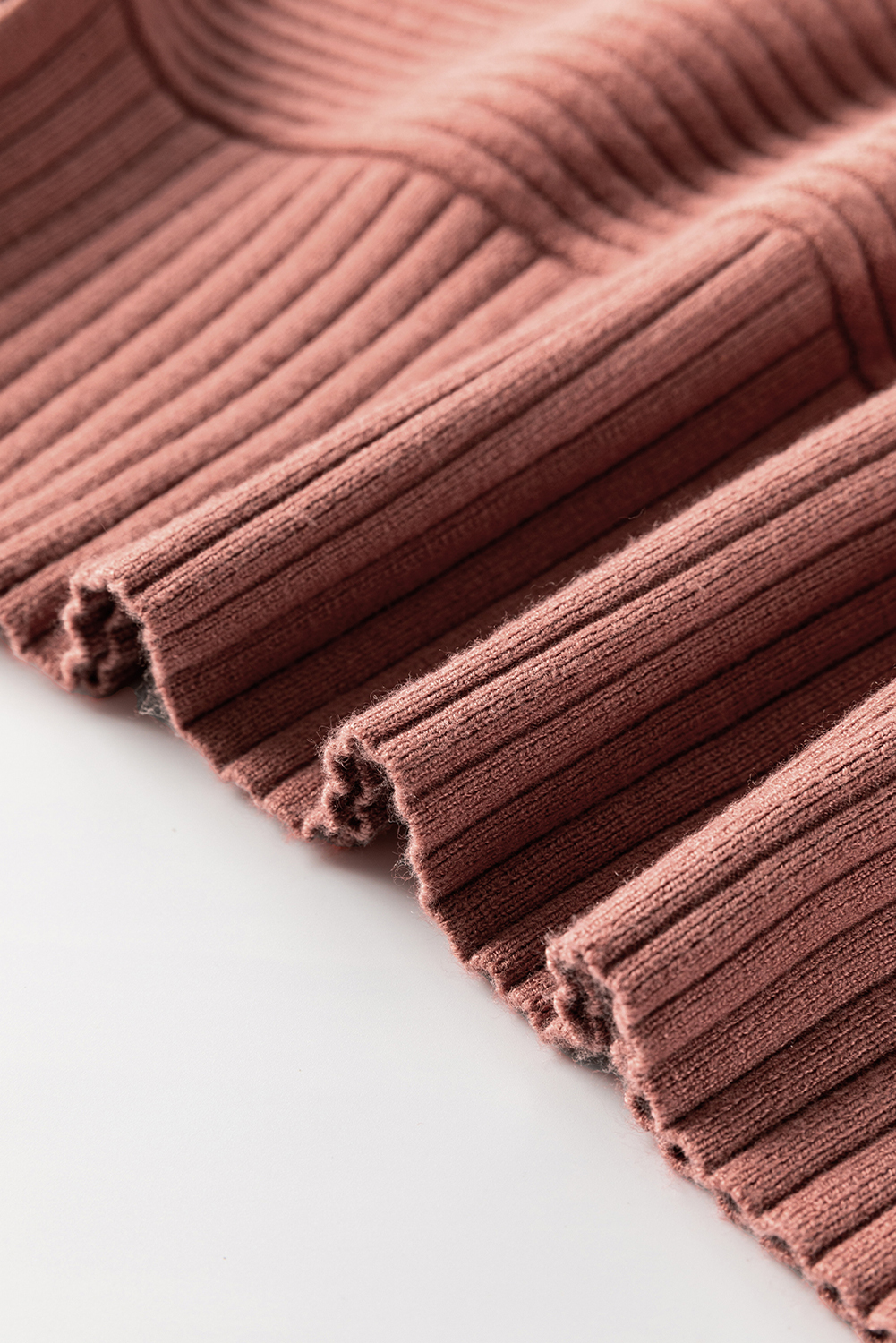 Mineral Red Turtleneck Ribbed Knit Tunic Sweater - loveforevers