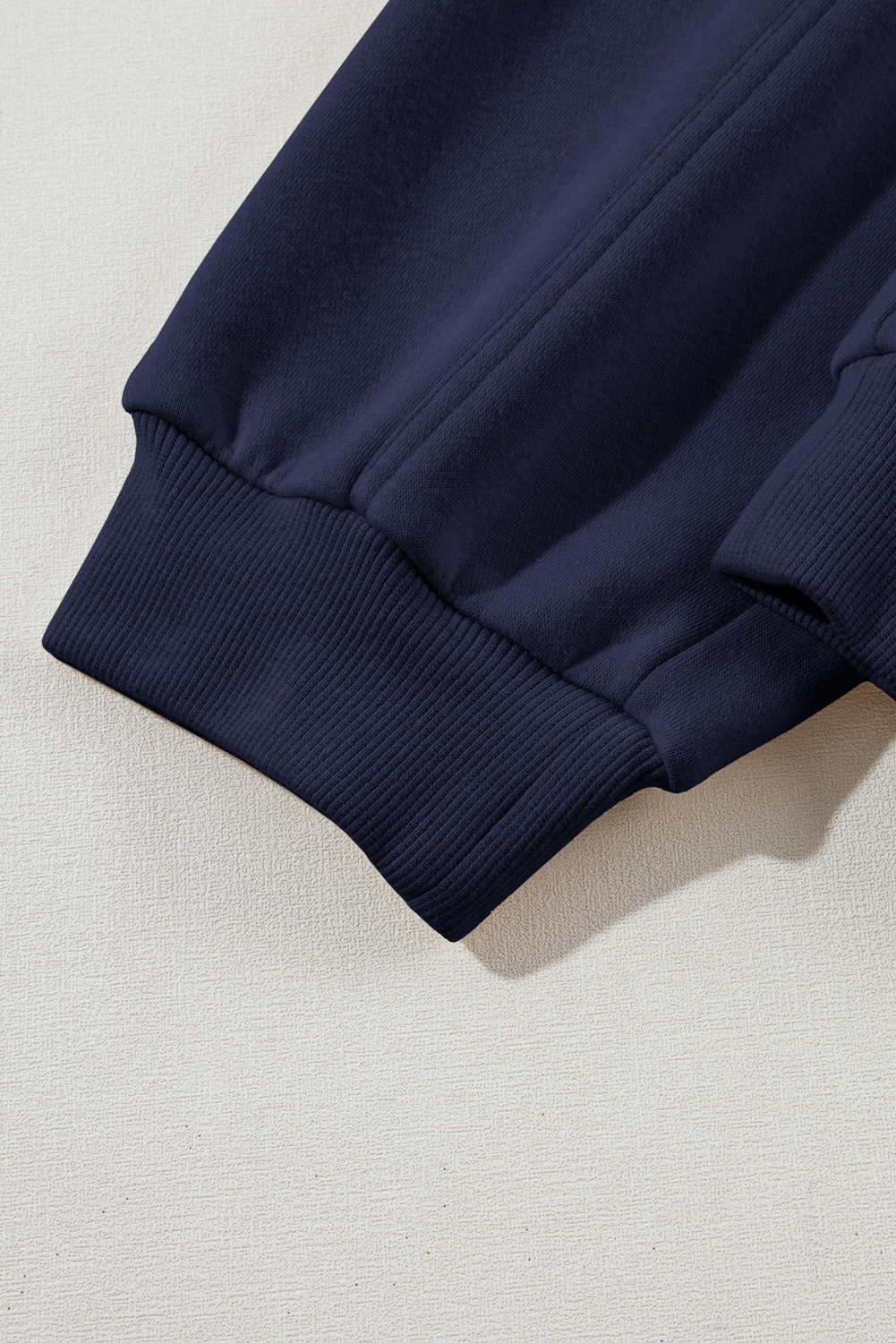 Navy Blue Solid Exposed Seams Hoodie and Joggers Activewear Set - loveforevers