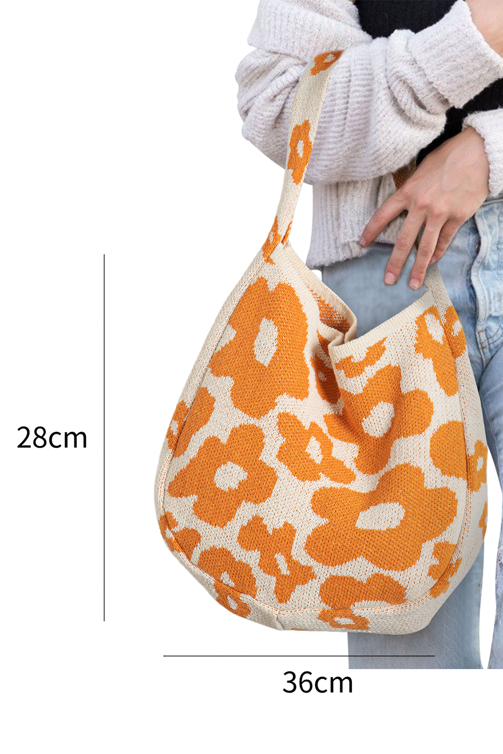 Mustard Flower Knitted Large Single Shoulder Bag - loveforevers