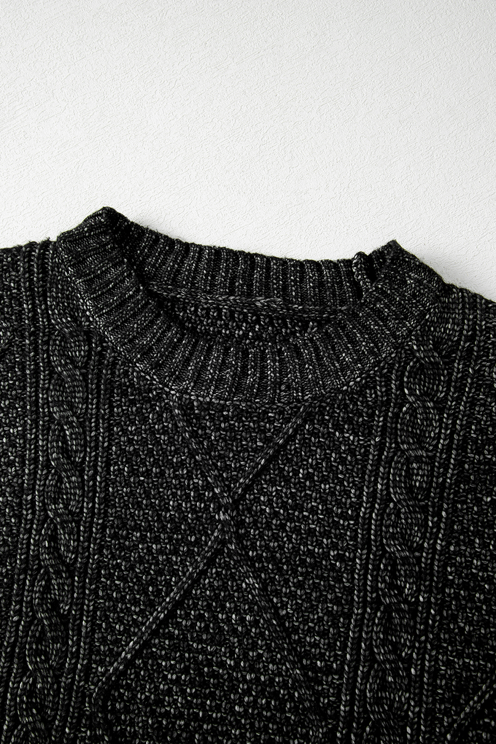 Parchment Cable Knit Drop Shoulder Loose Fit Sweater Dress - loveforevers