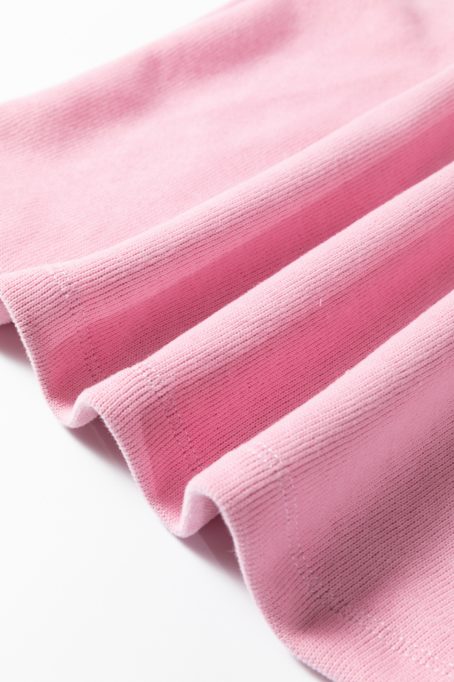 Pink Textured Knit High Neck Loose Tee Elastic Waist Loose Pant Set - loveforevers