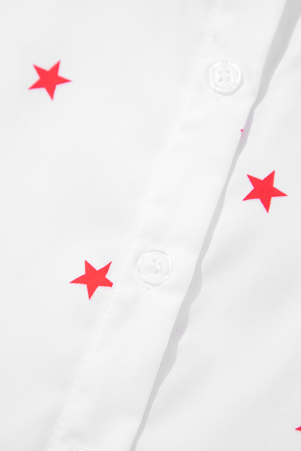 White Little Stars Printed Loose Half Sleeve Loose Shirt - loveforevers