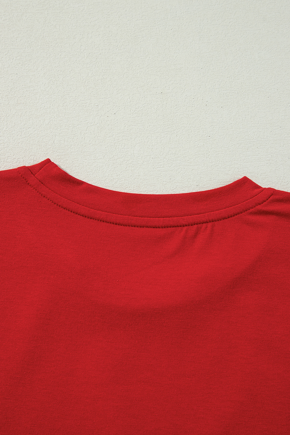 Red Sequined Christmas Tree Graphic Crewneck T Shirt - loveforevers