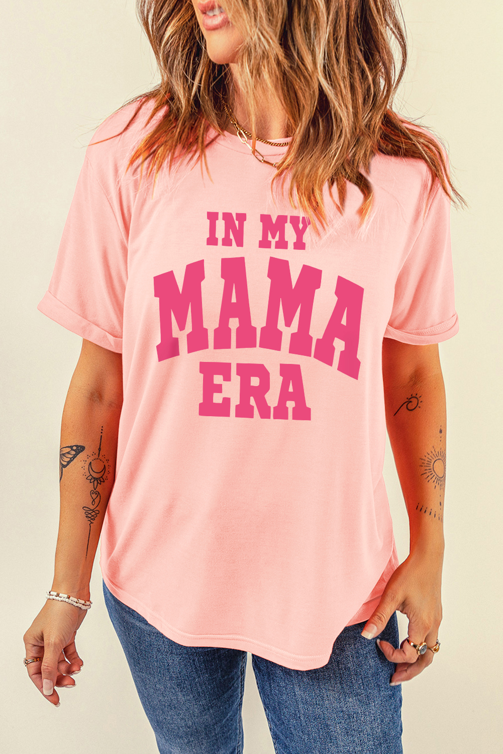 White MAMA Leopard Embroidered Crew Neck Graphic Tee - loveforevers