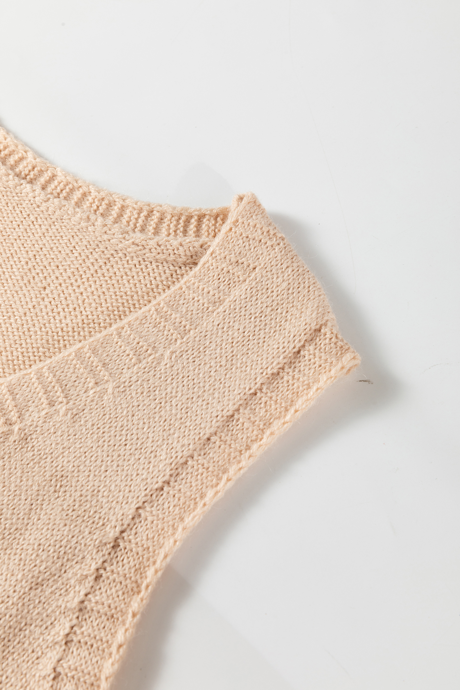 Dark Brown Ribbed Deep V Neckline Front Pocketed Loose Tunic Sweater Vest - loveforevers