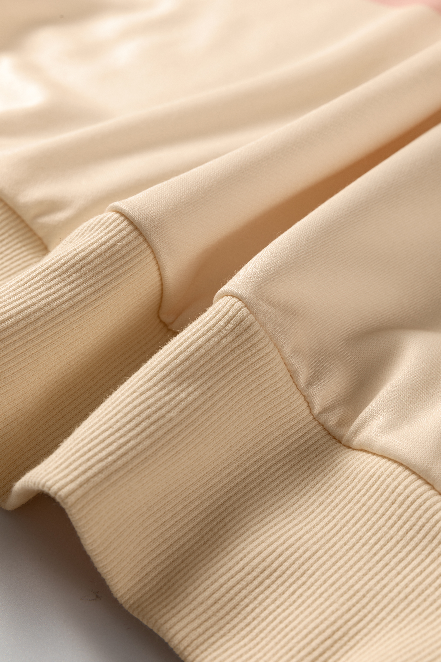 Beige Stripe Puff Sleeve Casual Pullover Sweatshirt - loveforevers