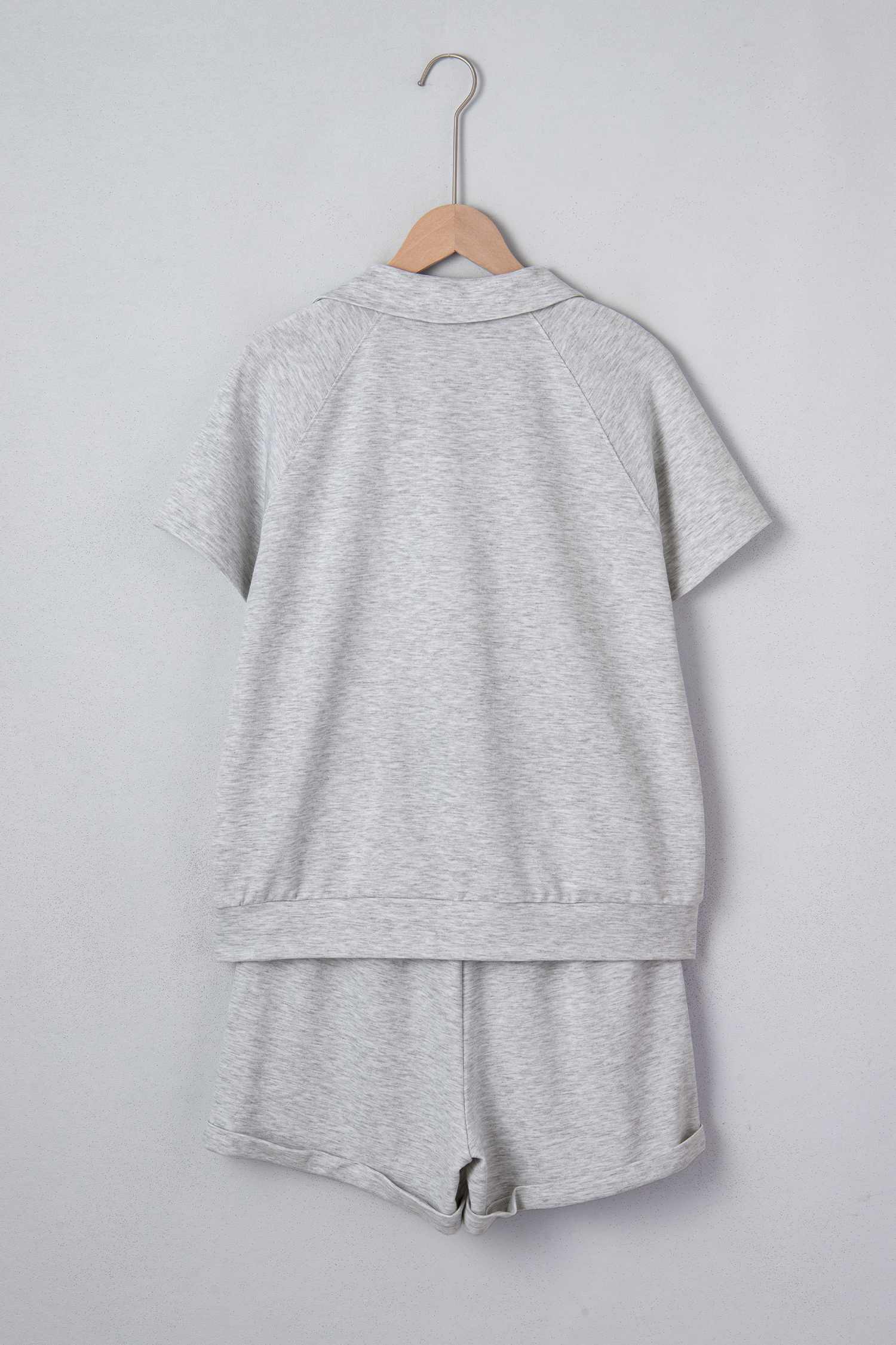 Light Grey Polo Tee Casual Pant Set - loveforevers