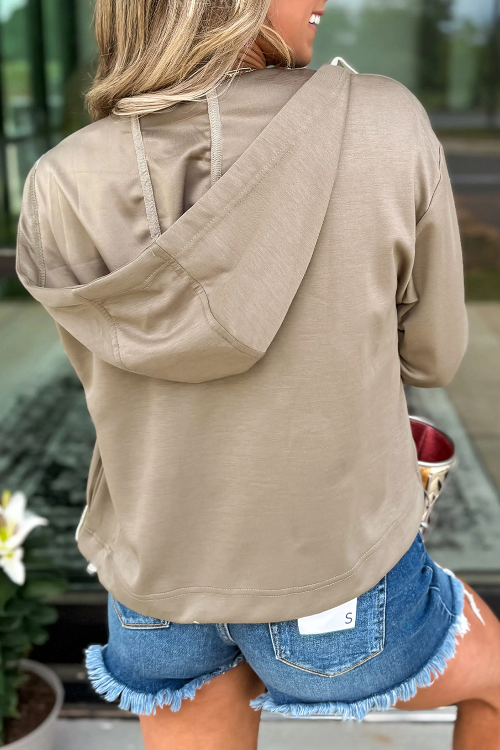 Goat Contrast Bow Embroidered Zip Up Jacket Hoodie - loveforevers