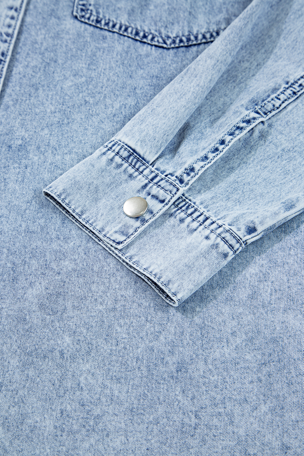 Blue Beau Chest Pocket Raw Hem Denim Loose Shirt Dress - loveforevers