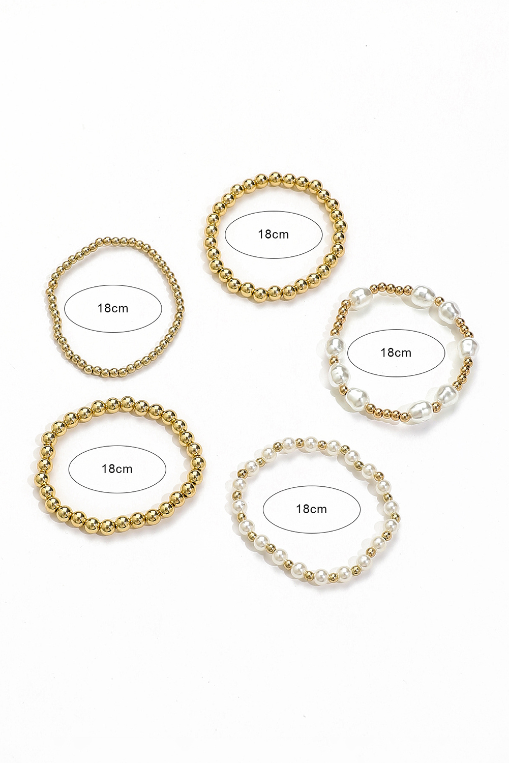 Gold Plated Alloy Pearl Mix Beading Multilayer Bracelet - loveforevers