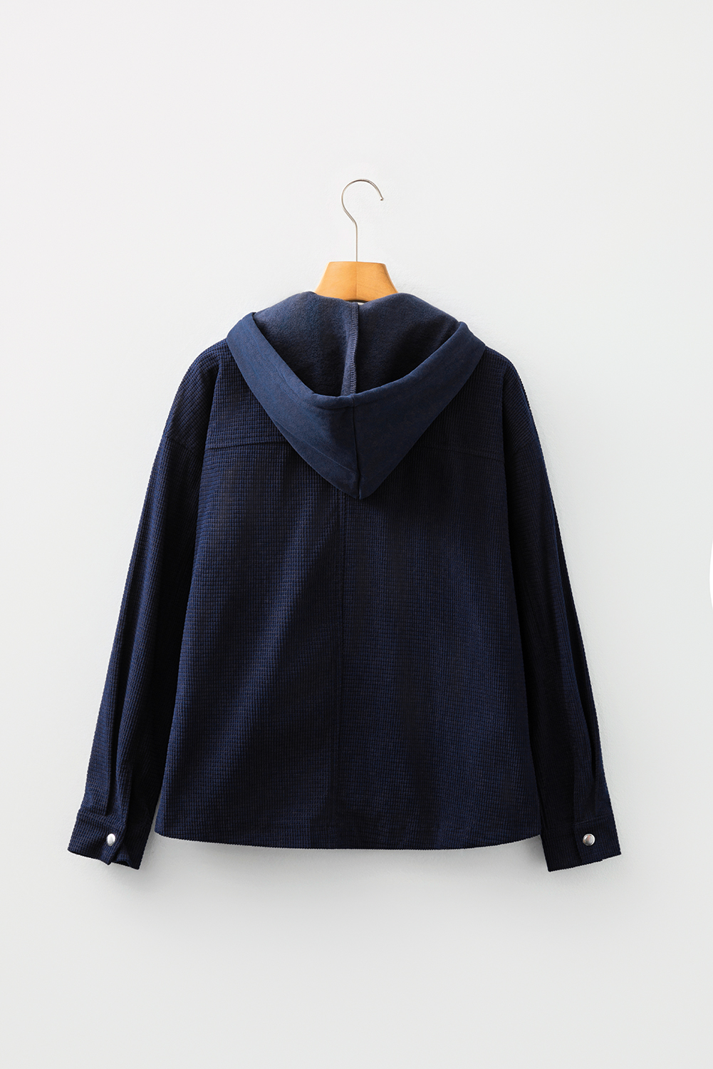 Sail Blue 2 in 1 Thermal Knit Textured Hooded Jacket - loveforevers