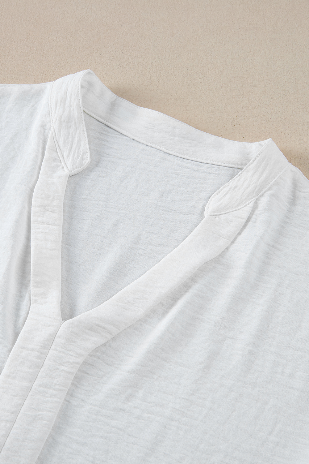Black Notched Neck Batwing Sleeve Lightweight Blouse - loveforevers