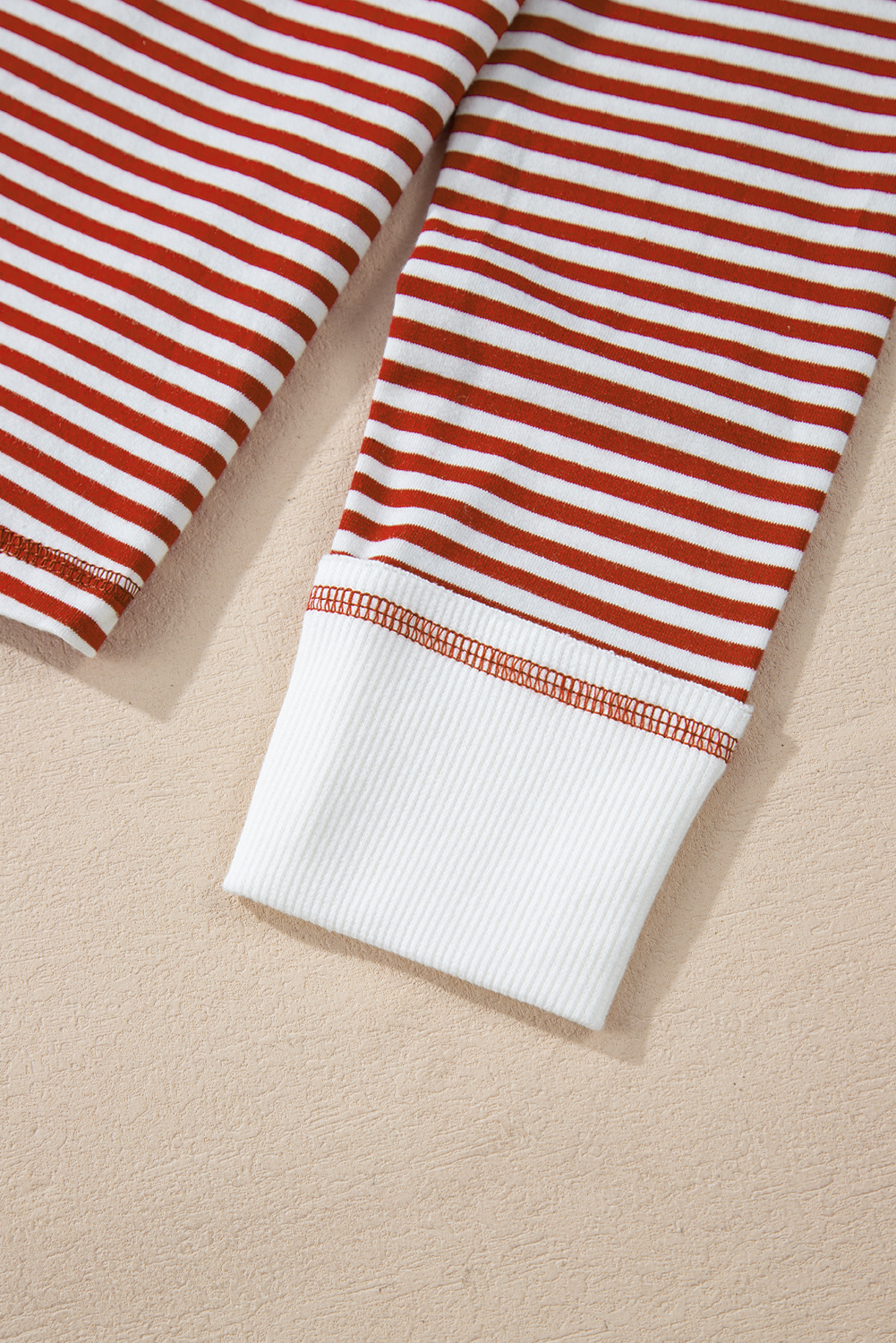 Red Stripe Buttoned V Neck Top and Knotted Waist Pants Lounge Set - loveforevers