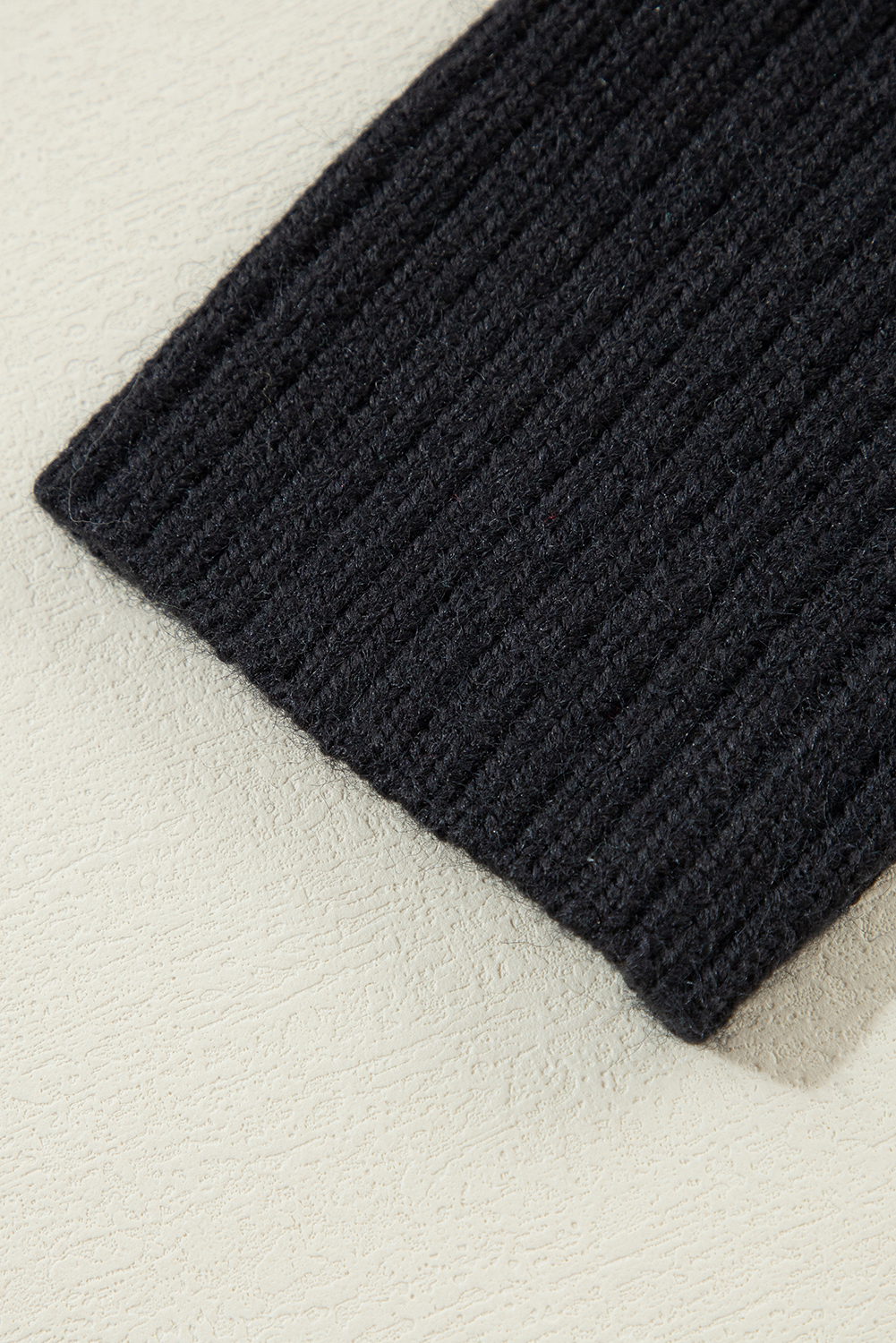 Black Stripe Buttoned V Neck Drop Shoulder Loose Cardigan - loveforevers