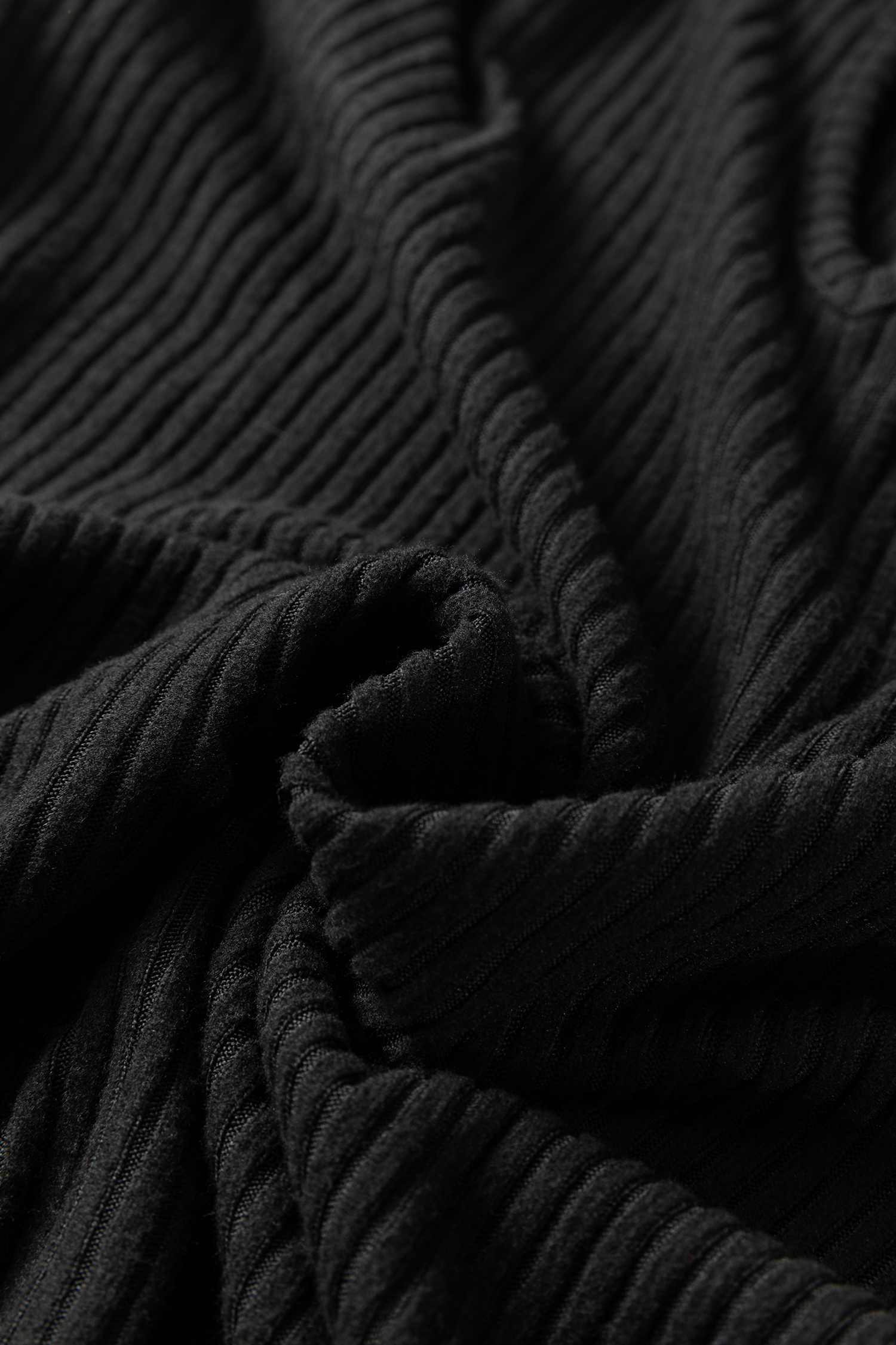 Black Ribbed Notched Neck Knit Long Sleeve Leggings Two Pieces Lounge Set - loveforevers