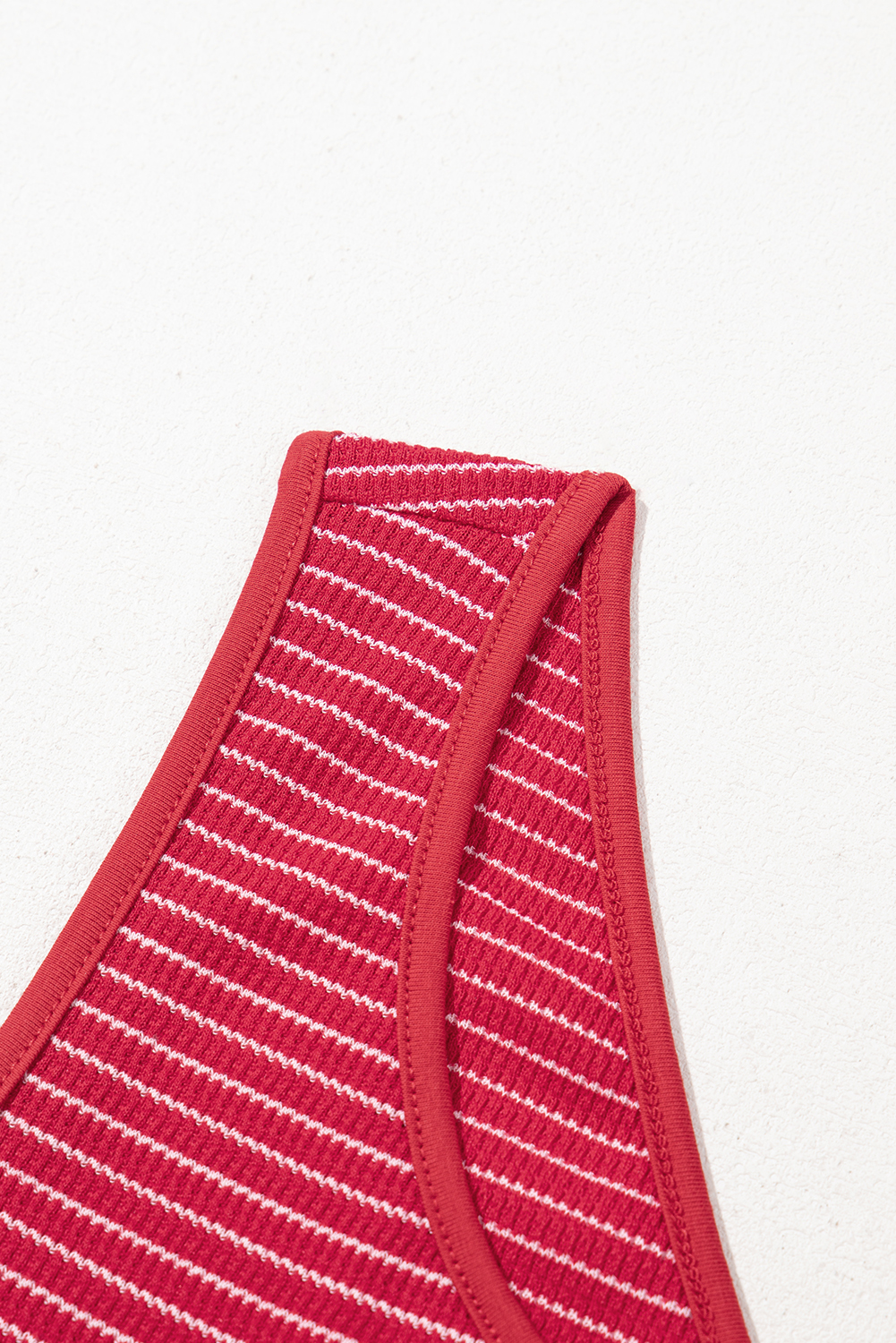 Red Stripe Criss Cross Side Slits Slim Fit Sleeveless Midi Dress - loveforevers