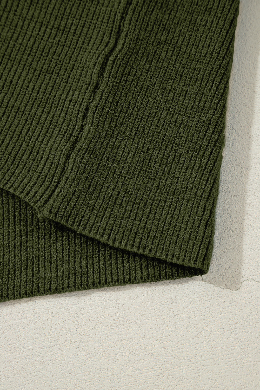 Moss Green Lightweight Ribbed Knit Button Front V Neck Cardigan - loveforevers