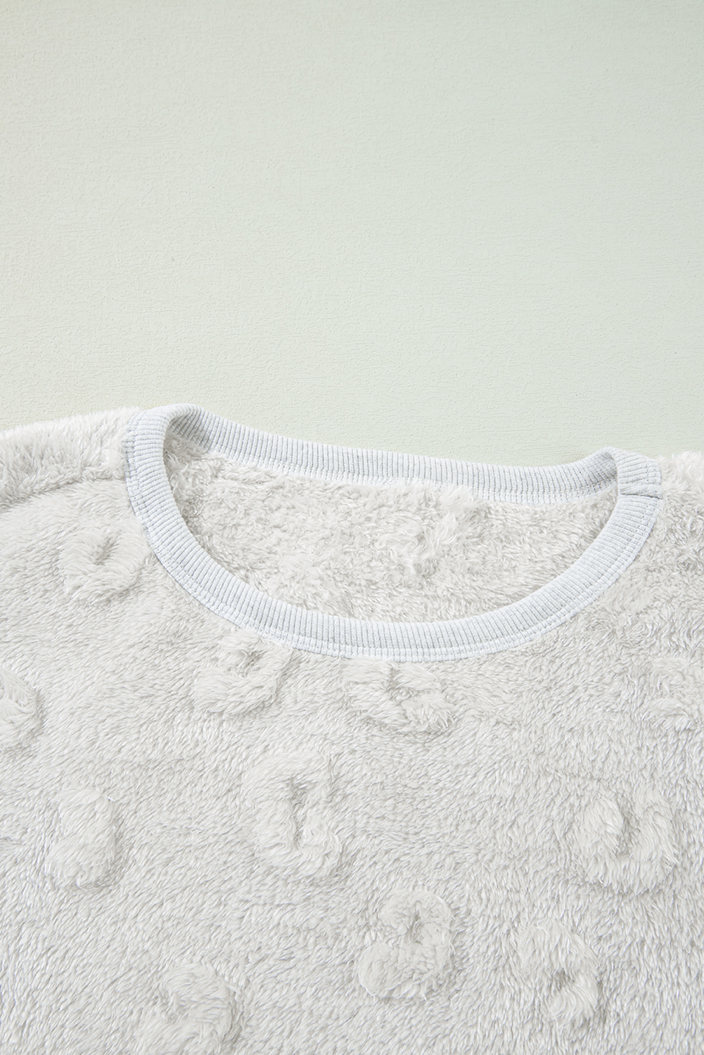 Light Grey Textured Leopard Fleece Loose Two Piece Lounge Set - loveforevers