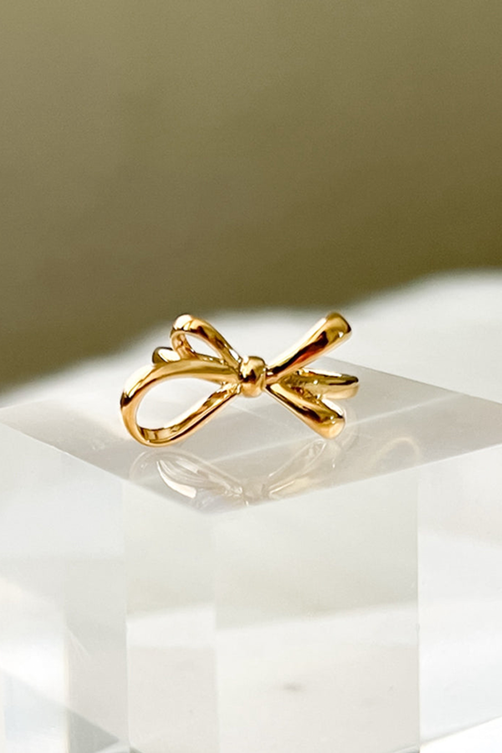 Gold Plated Alloy Half Open Bow Ring - loveforevers