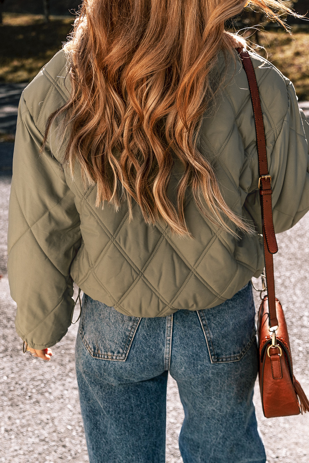 Jungle Green Teddy Collar Flap Pockets Quilted Puffer Jacket - loveforevers