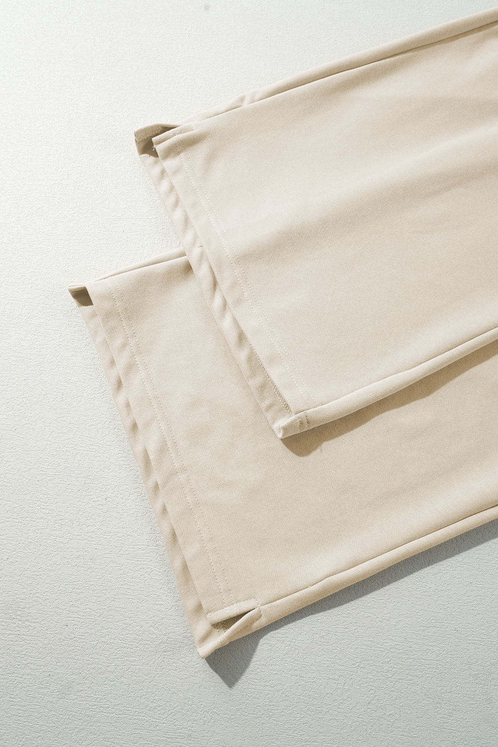 Apricot Loop Drawstring Elastic Waistband Casual Wide Leg Pants - loveforevers