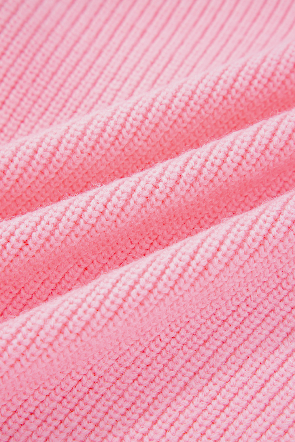 Pink Merry Candy Cane Puffy Knit Crew Neck Sweater - loveforevers