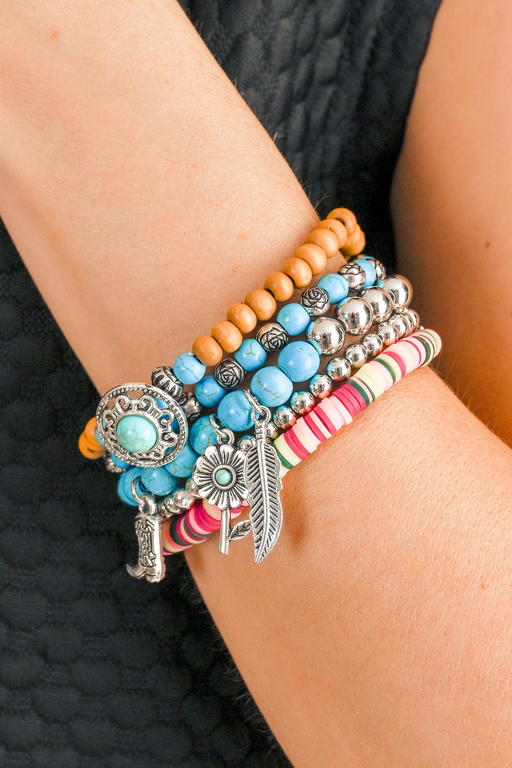 Turquoise Beading Western Multi Layer Bracelet - loveforevers