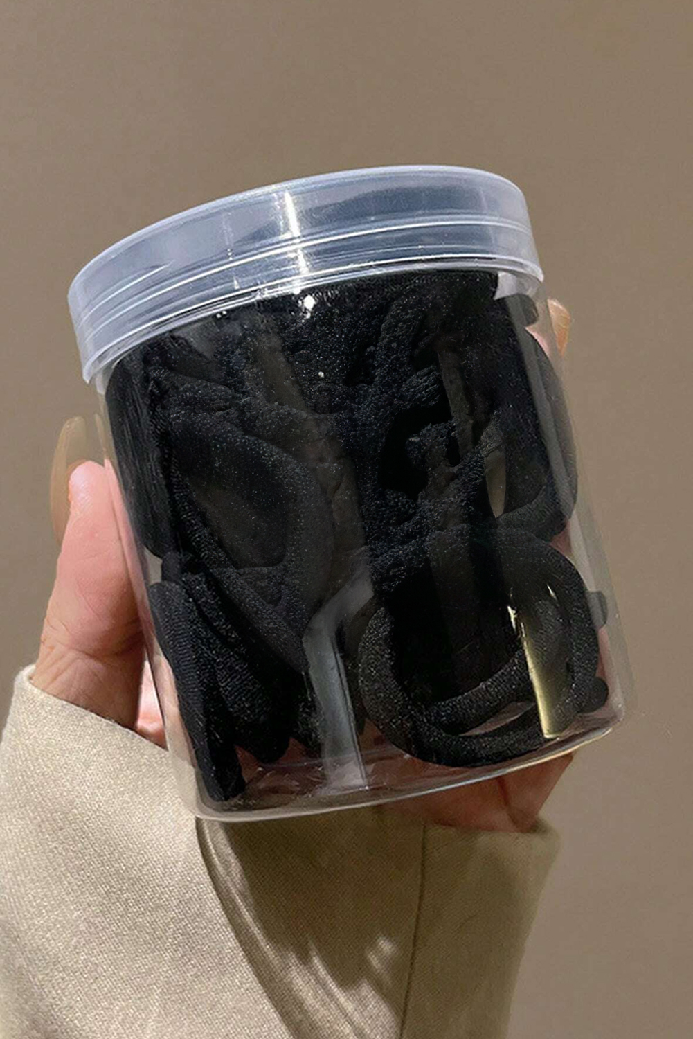 Black 50pcs/box Solid Simple High Elastic Hair Ties - loveforevers