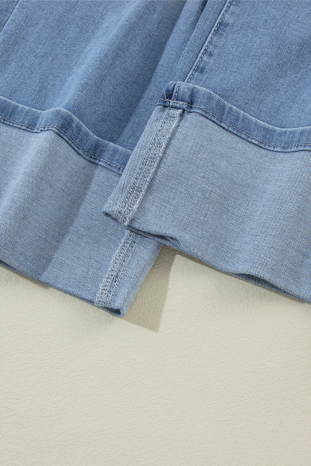 Dusk Blue High Rise Asymmetric Button Zip Fly Ripped Jeans - loveforevers