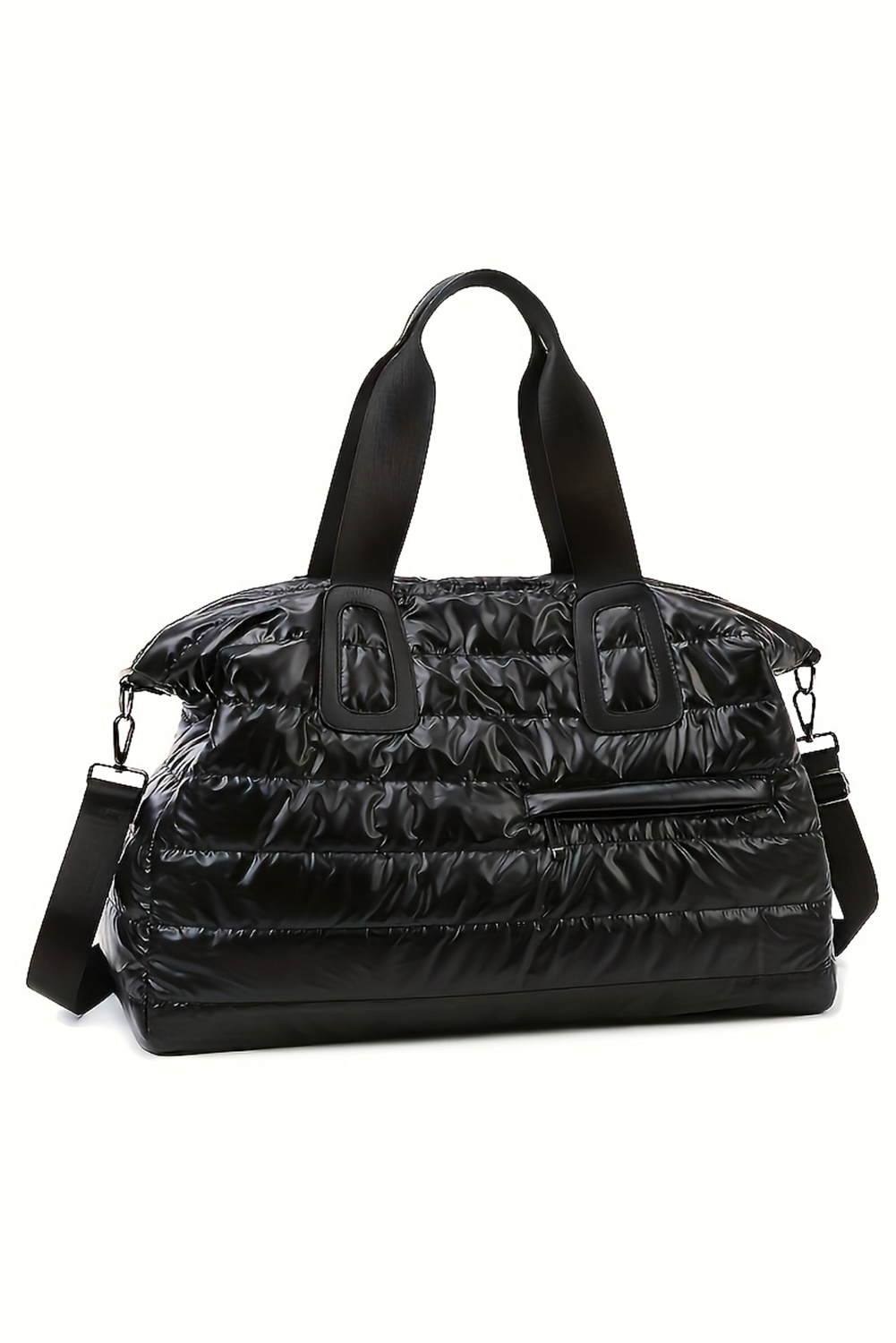 Black Quilted Puffy Large Capacity Waterproof Duffel Bag - loveforevers