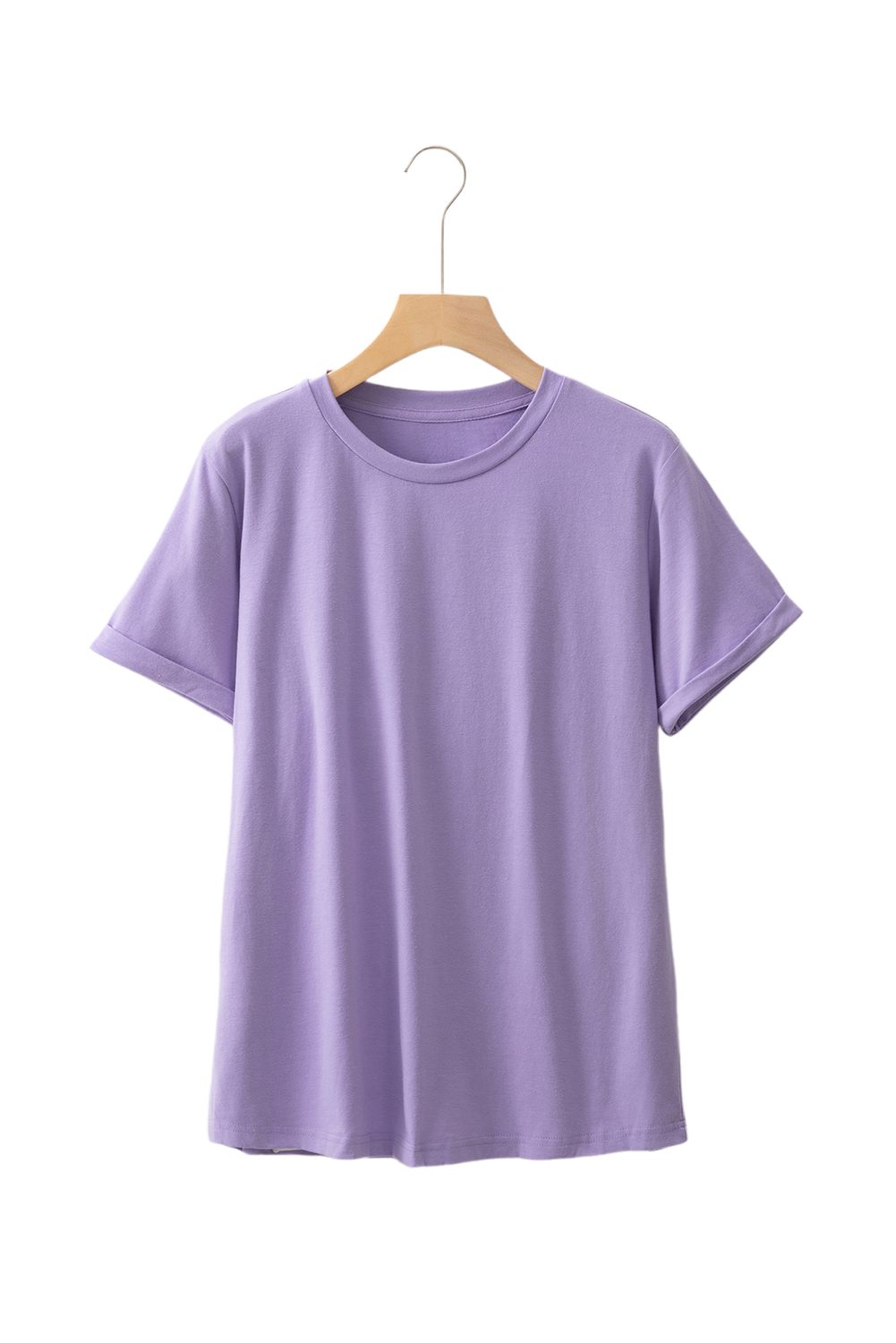 Khaki Casual Plain Crew Neck Tee - loveforevers
