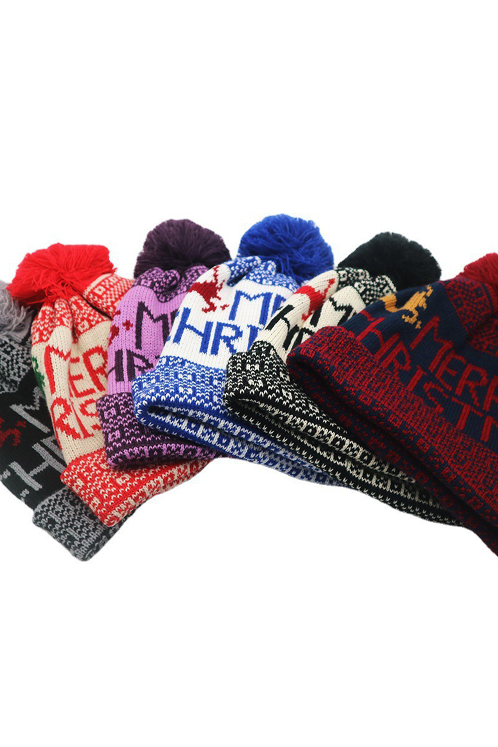 Fiery Red MERRY CHRISTMAS Winter Beanie Hat - loveforevers