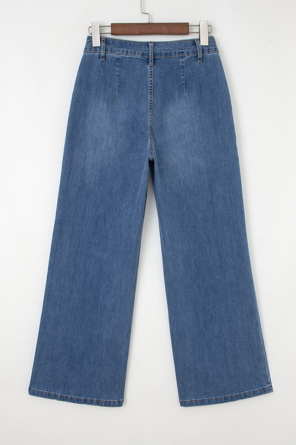 Ashleigh Blue Multi Buttons High Waist Wide Leg Jeans With Pockets - loveforevers
