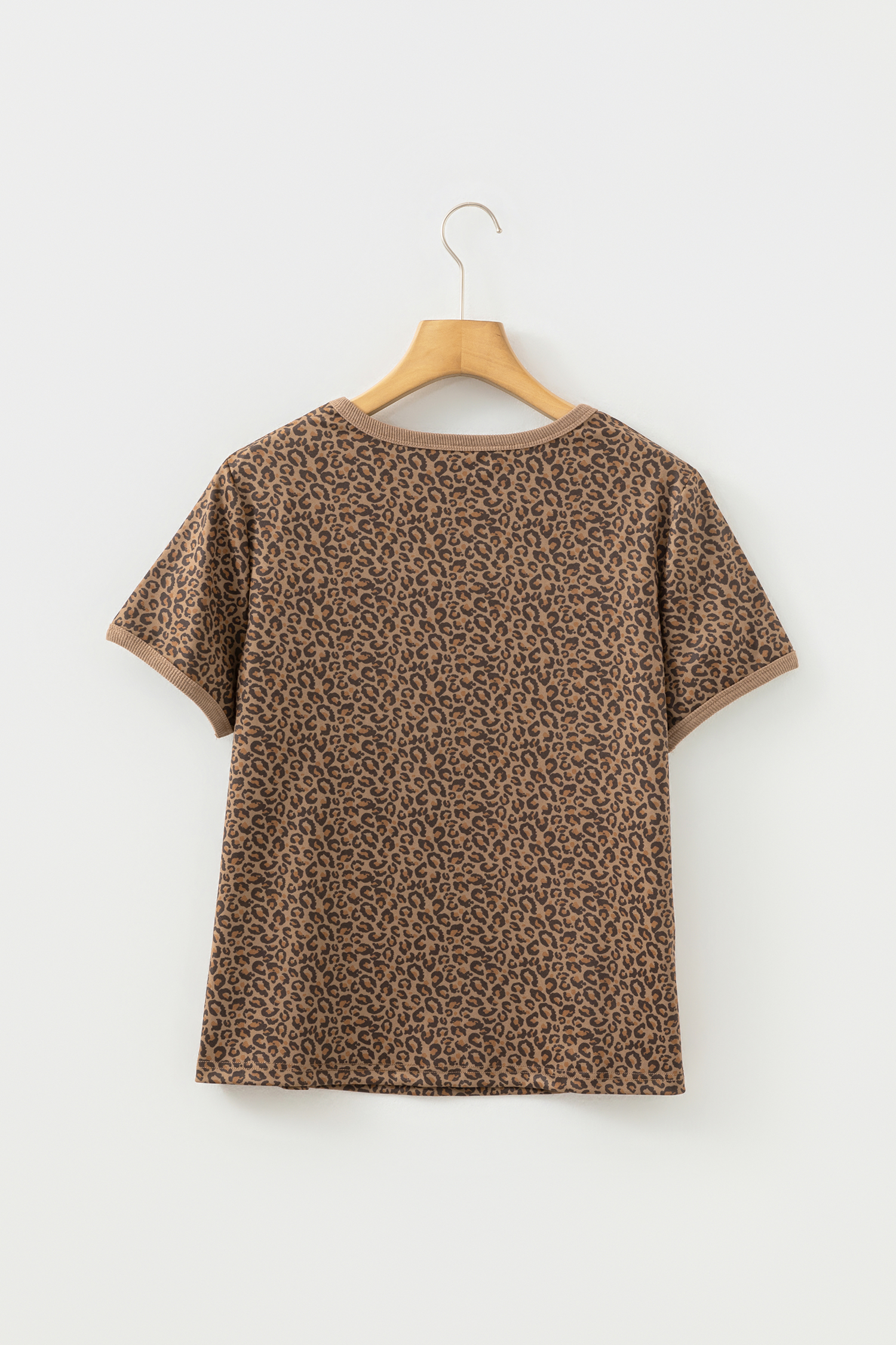 Khaki Fierce Leopard Crew Neck T Shirt - loveforevers