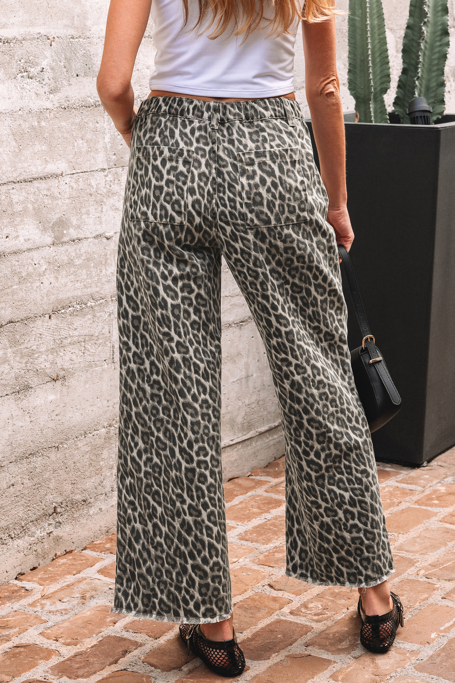 Yellow Leopard Straight Loose Leg Jeans - loveforevers