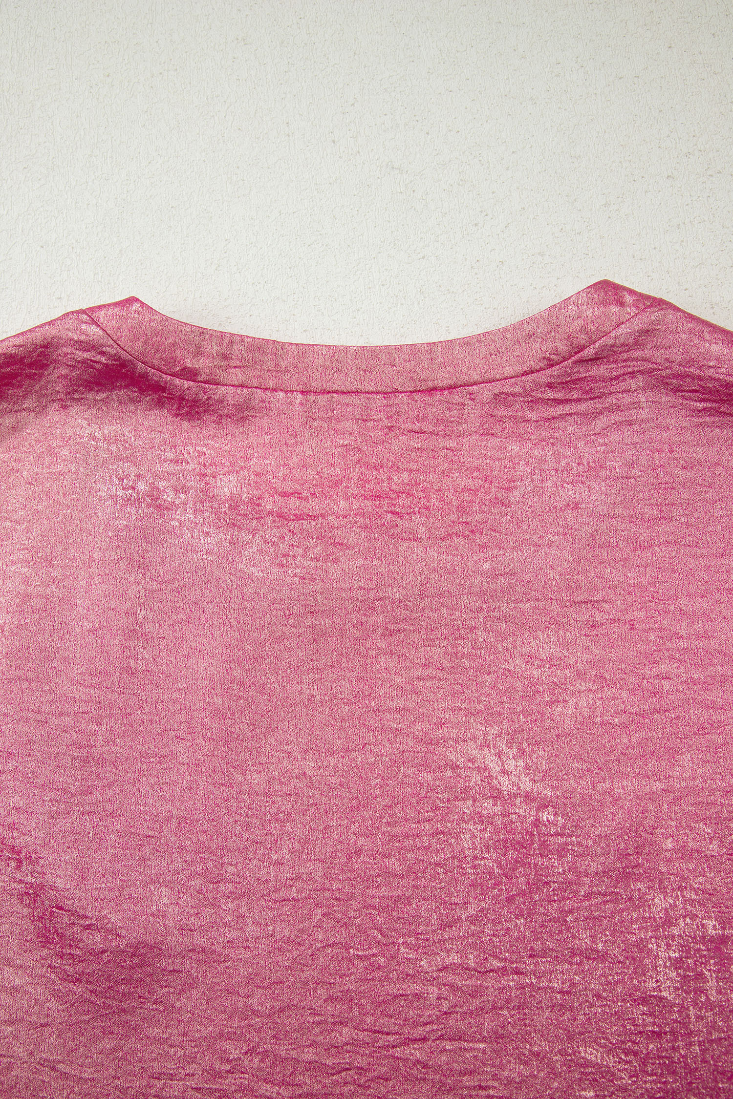 Apricot Metallic Round Neck Smocked Long Sleeve Blouse - loveforevers