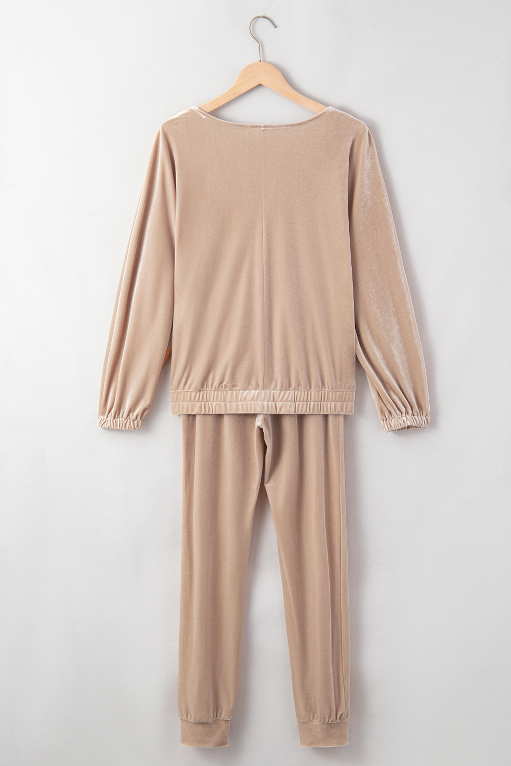 Parchment Velvet Zipped Top and Joggers Two Piece Set - loveforevers