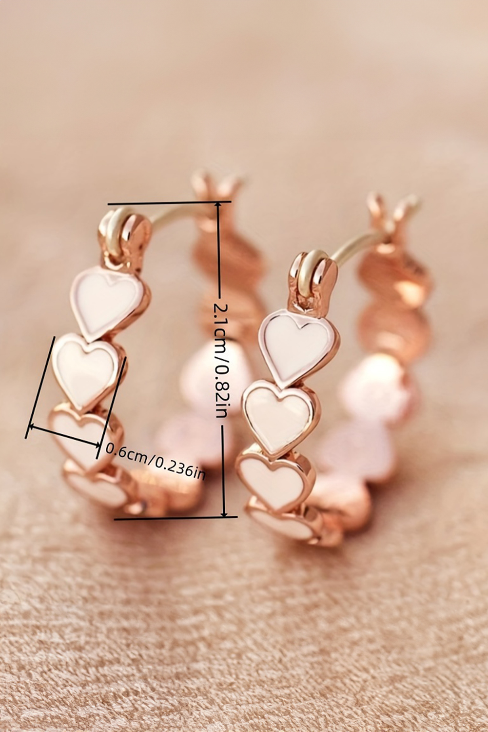 White Heart Shape Plated Alloy Small Hook Earrings - loveforevers