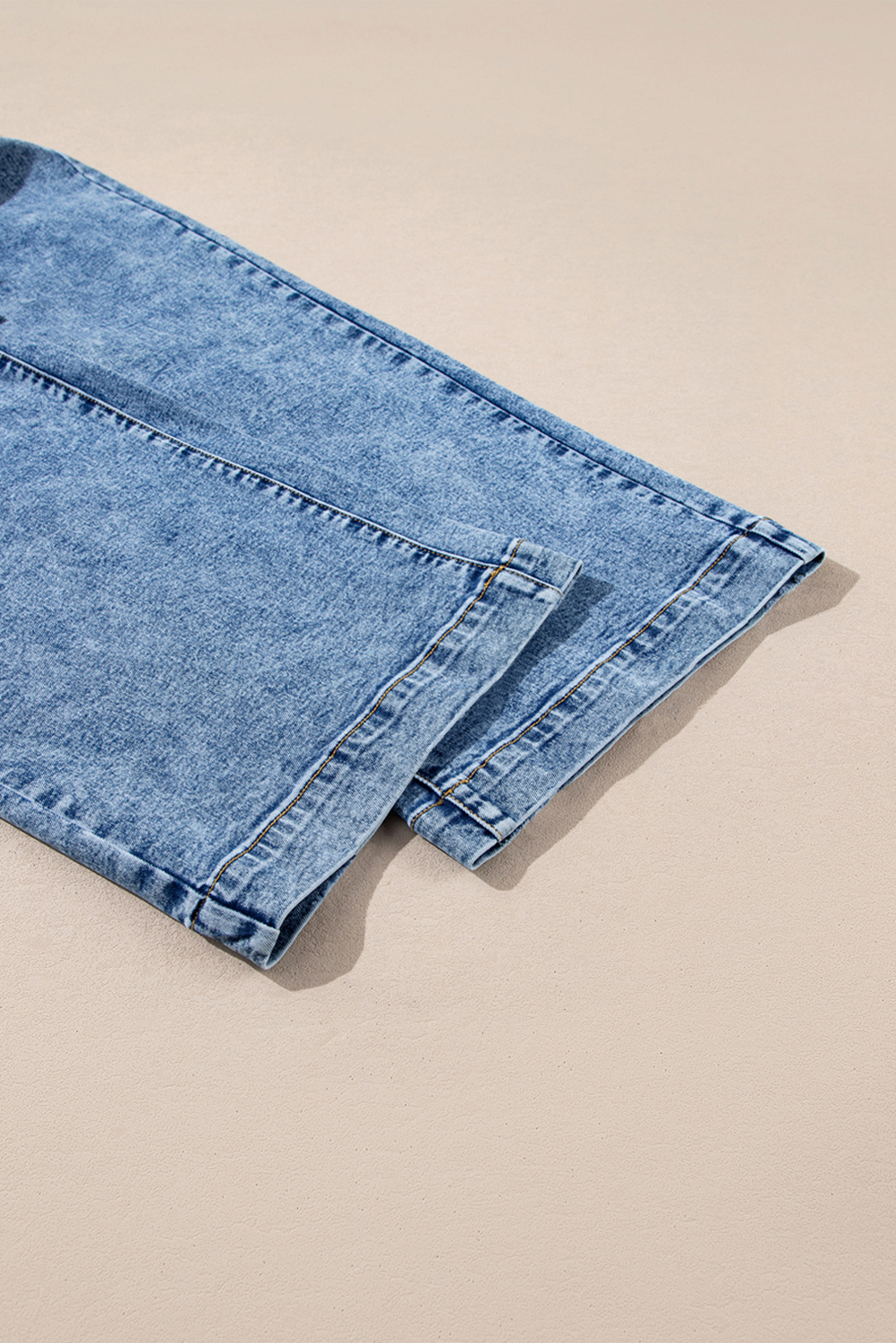 Light Blue Chic Patch Pocket Straight Leg Loose Jeans - loveforevers