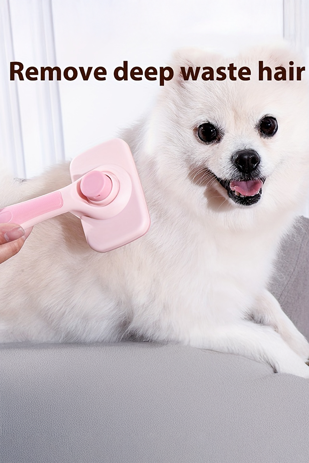 Pink Self Cleaning Gently Grooming Brush Pet Comb - loveforevers