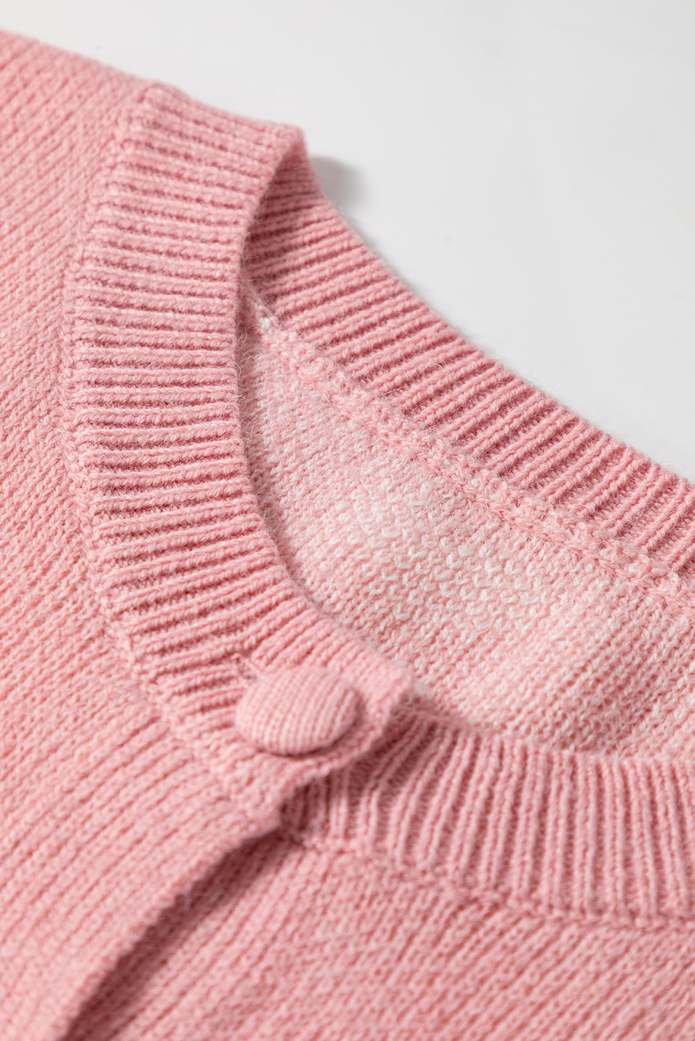 Light Pink Heart Pattern Button Front Cardigan Sweater - loveforevers