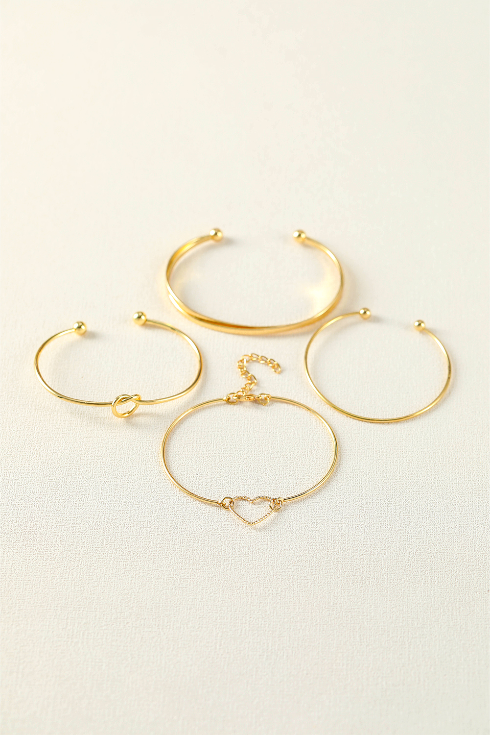 Gold Love Geometric Cross Plated Bracelet 4-piece Set - loveforevers