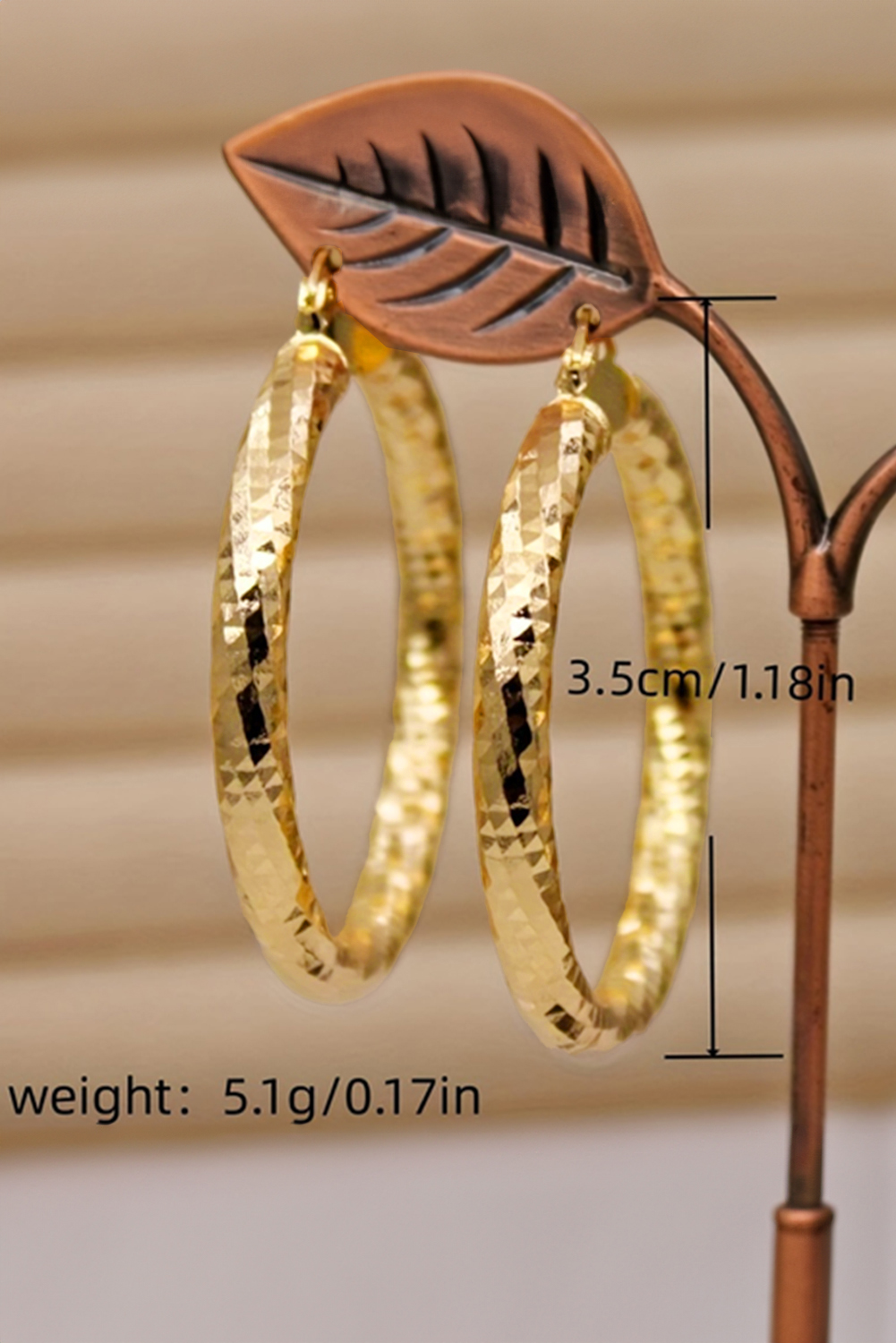 Gold Plated Diamond Cut Large Hoop Earrings - loveforevers