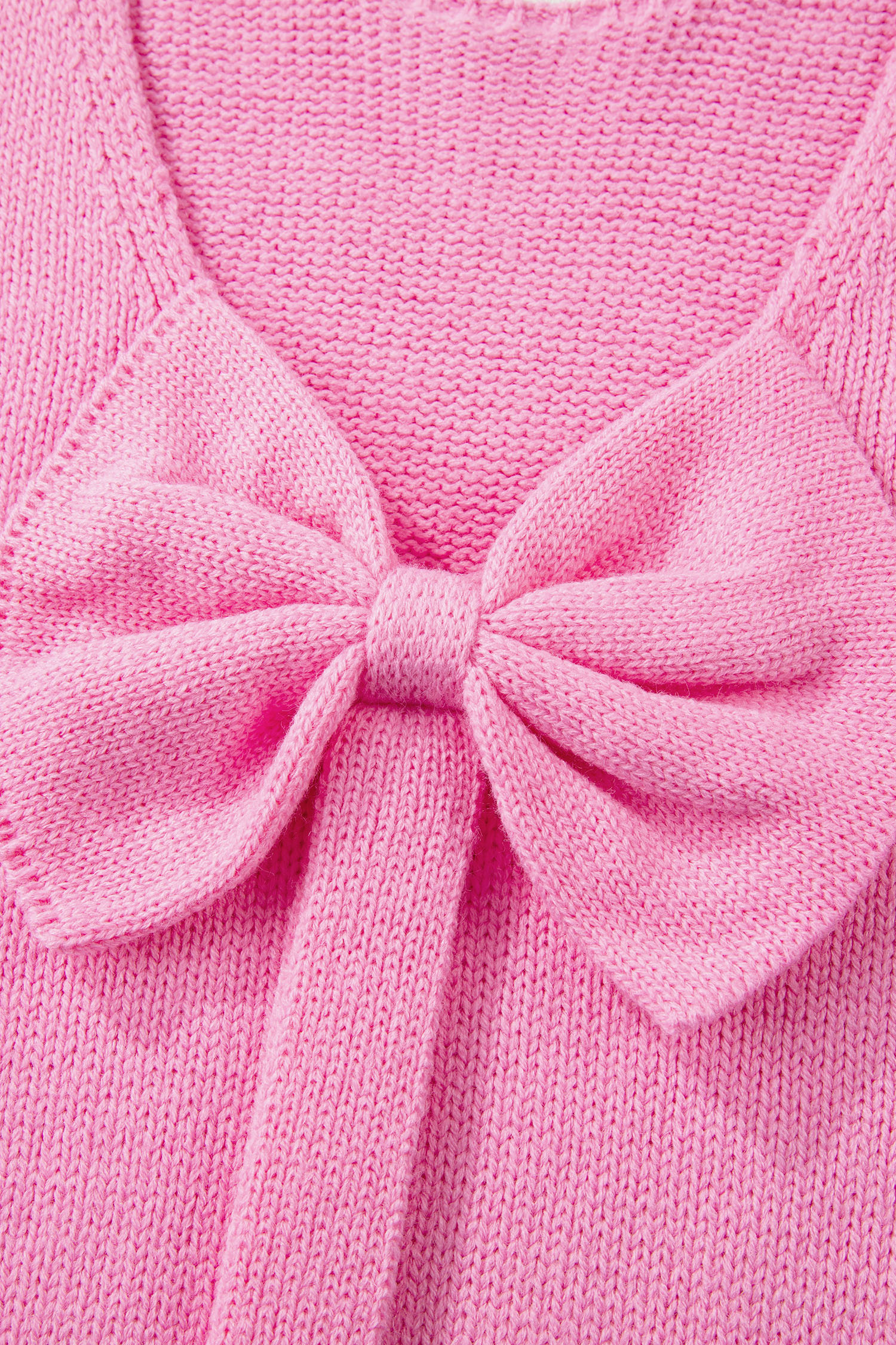 Bonbon Festive Bow Backless Bubble Sleeve Sweater - loveforevers